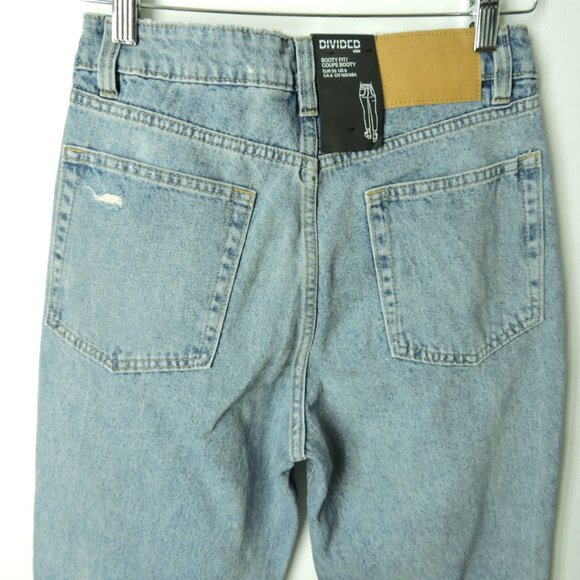 New Booty Fit High Waist Jeans embroidered side distressed size 6 Divided H&M - Picture 7 of 14